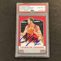 2012-13 Panini #212 Chandler Parsons Signed Card AUTO 10 PSA/DNA Slabbed... - $49.99