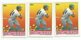 Three (3) Rickey Henderson (New York) 1989 Topps Super Star Sticker Cards #18 - £7.58 GBP