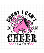 Sorry I Can’t It’s Cheer Season PNG, Sporty Girl, Pink Grunge Cheerleadi... - $2.50