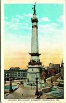 Soldiers and Sailors Monument Circle Indianapolis IN UNP WB Postcard C7 - £2.28 GBP