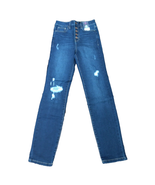 Lds. No Boundaries Skinny Jeans Five Button Fly Distressed Dark Wash Siz... - $22.84 CAD