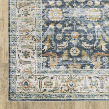 7' X 10' Blue and Ivory Oriental Non Skid Area Rug - $6,560.28 MXN