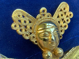 Vtg Alva Museum Replicas Mayan Goddess Brooch Fashion Jewelry Pin - £31.61 GBP