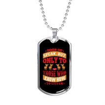 Dogs Speaks Yellow Red Necklace Stainless Steel or 18k Gold Dog Tag 24&quot; Chain - £37.60 GBP+