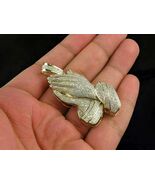 Round Cut CZ Diamond Praying Hands Pendant, 14K Gold Plated - $55.00