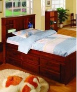 Addison Captains Bed with Bookcase Headboard and Six Drawers - $985.05
