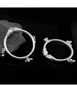 Elephant Face Real Silver Kids Bangles Bracelet with Jingle Bells - Pair - $1,683.85 MXN