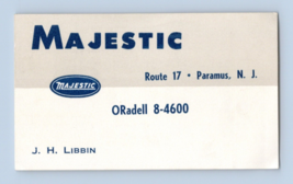Majestic Industrial Fans and Air Conditioning Vtg Business Card Paramus ... - £7.72 GBP
