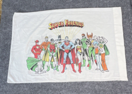 VTG 1976 Pillowcase DC Comics Justice League SUPER FRIENDS Bedding Kids ... - £19.10 GBP
