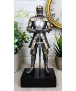 Italian Medieval Knight Statue On Black Pedestal Base 9&quot;Tall Suit of Armor - €30,82 EUR