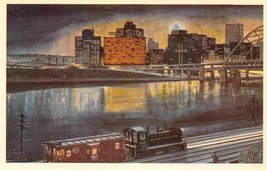 P&amp;LE Railroad Train Switcher Golden Triangle Pittsburgh PA Howard Fogg postcard - £5.14 GBP