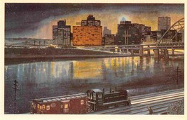 P&amp;LE Railroad Train Switcher Golden Triangle Pittsburgh PA Howard Fogg postcard - £4.81 GBP