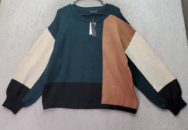 Premise Sweater Womens XL Multi Colorblock Knit VIscose Long Sleeve Roun... - $25.86