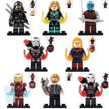 8pcs Avengers Endgame Captain Marvel Hawkeye Thor War Machine Minifigures - £13.54 GBP
