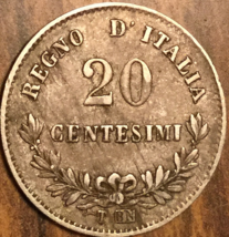 1863 ITALY SILVER 20 CENTESIMI COIN - £8.62 GBP