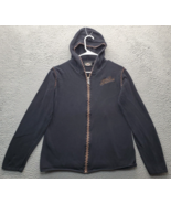 Vintage Harley Davidson Hoodie Women Medium Black Cotton Long Sleeve Ful... - $545.97 MXN