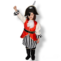 Dress Up America Pirate de Luxe Fille Enfants Ensemble Costume, Petit 4-6 - £20.38 GBP
