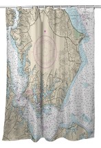 Betsy Drake Slomons Island, MD Nautical Map Shower Curtain - £85.68 GBP