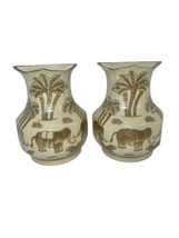Wall Sconce Vase Elephants (2) Palm Trees Formalities/Baum Bro. 7.5” Mid-Century - £47.81 GBP