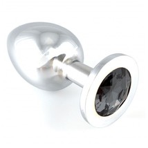 Heavy Metal Butt Plug With Black Crystal with Free Shipping - £107.62 GBP