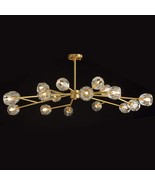 Crystal Chandelier Brass Ceiling Light Contemporary Pendant light Bronze... - $780.00