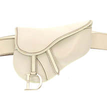 Dior Saddle Waist Pouch Leather Waist Bag Bag White - £1,832.02 GBP
