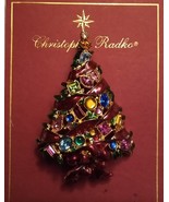 Christopher Radko© &#39;Beribbon Jeweled&#39; Christmas Tree Brooch  - £14.15 GBP