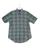 Vtg Ralph Lauren Classic Fit Men&#39;s M Green Plaid Button Down Shirt Short... - $520.89 MXN