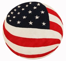 US Flag Round 5&#39;x5&#39; ft Contemporary Handmade Tufted 100% Wool Area Rugs &amp; Carpet - £125.82 GBP