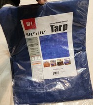 HFT Light Duty 4 Mil Weather Resistant Tarp 5 x 7 Weather Resistant Blue... - £4.64 GBP