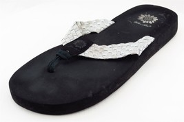 Yellow Box Flip Flops Silver Fabric Women Shoes Size 8.5 Medium - £15.79 GBP