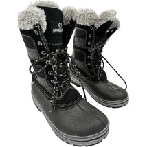 magellan women&#39;s black/grey suede thinsulate lined suede duck boots size 7 - $440.80 MXN