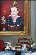 Signed David Wiemers The Burger Queen Painting Ladies Who Lunch Series San Diego - £984.92 GBP
