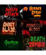 Halloween Font 200+ Bundle Spooky Halloween Scary Canva Circuit Witch Font - $111.91 MXN