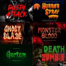 Halloween Font 200+ Bundle Spooky Halloween Scary Canva Circuit Witch Font - $5.99