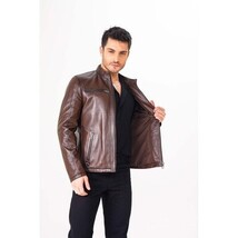 Vinci The Falcon Brown Smooth Leather Jacket image 6