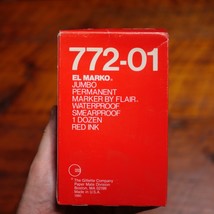 Lot 12 NEW Vtg PaperMate EL MARKO 772-01 Waterproof Permanent RED Ink MA... - $59.39