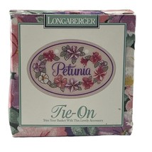 Longaberger Basket Tie-On Petunia Purple Floral 1997 Original Box Vintage - £10.03 GBP