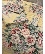 Rare Vintage RALPH LAUREN Evelyn Yellow Floral Queen Comforter &amp; Flat Sh... - $247.45