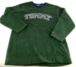 Vintage 90s Tommy Hilfiger SpellOut Logo Sweatshirt Women&#39;s Green Fleece... - $13.85