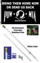 NEW 3&#39;x5&#39; Pow Mia Polyester Flag w/ 6&#39; Aluminum Tangle Free Spinner Pole Kit - £43.25 GBP
