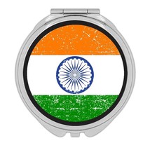 India : Gift Compact Mirror Flag Retro Artistic Indian Expat Country - $12.99