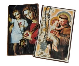 St. Anthony &amp; Immaculate Mother Of God Necklace Medals Catholic Prayer Cards - $9.99