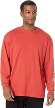 Carhartt Loose Fit Heavyweight Long Logo Sleeve Graphic T-Shirt Mens S Red NEW - £23.15 GBP