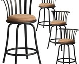 Classic Barstools Set Of 4, Country Style Bar Chairs With Back And Footr... - £159.32 GBP