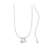 Sterling Silver Personalized Initial Necklace w/ April Birthstone Pendant - $81.00+