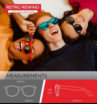 Retro Rewind Classic Polarized Sunglasses,Red | Smoke Polarized - £23.89 GBP