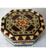 Vintage Lacquered Wood Marquetry Trinket Box Hand Made Recuerdo de Grana... - £33.65 GBP