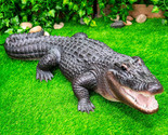 Grand Scale Realistic Nile Crocodile Baring Razor Sharp Teeth Garden Sta... - $189.99