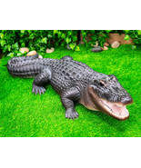 Grand Scale Realistic Nile Crocodile Baring Razor Sharp Teeth Garden Sta... - £152.23 GBP